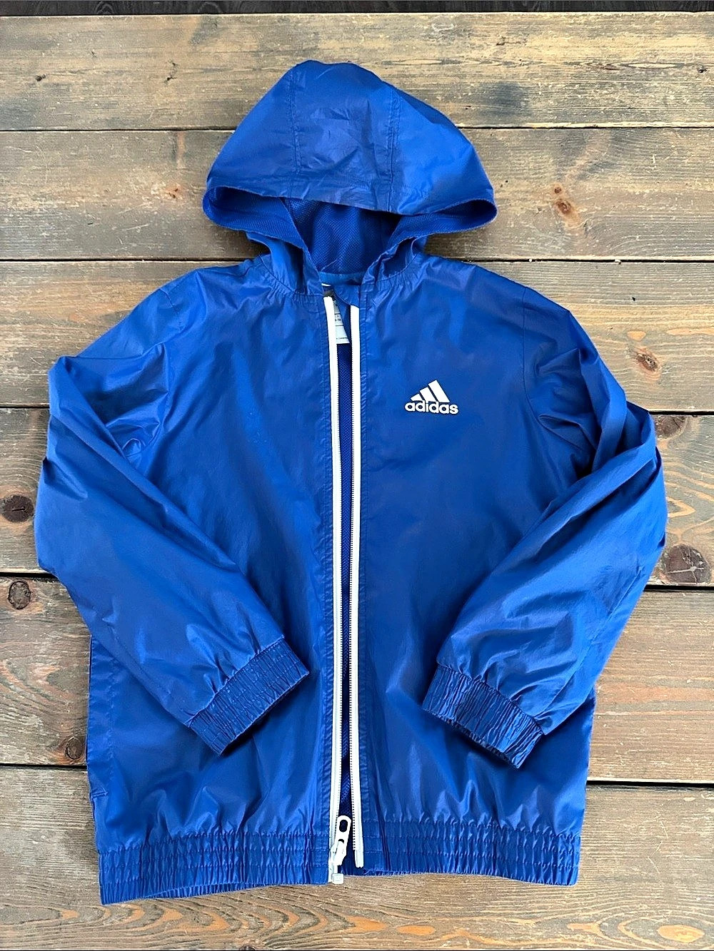 adidas Boys 6-7Y Blue Windbreaker